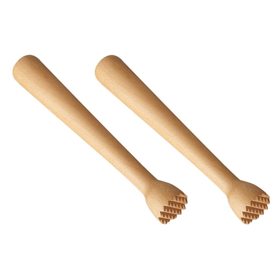 Phenofice 2Pcs Muddling Tool for Drinks Wooden Ergonomic Beige Crushing Kitchen Use Adults