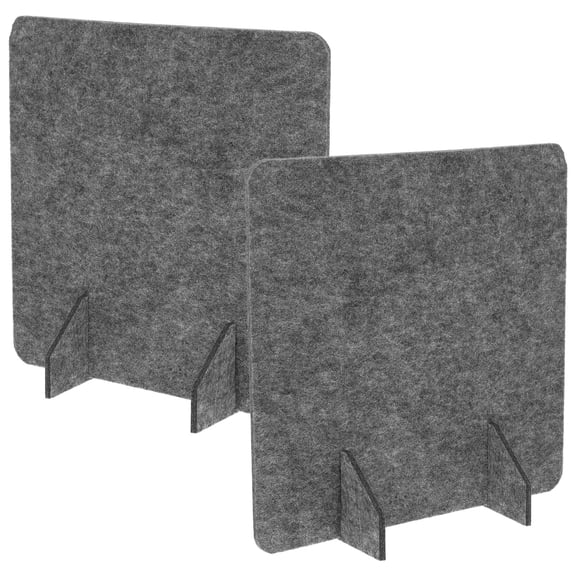 Phenofice 2Pcs Office Felt Desk Divider Dark Grey Desktop Panel Privacy Screen Easy Install Tabletop