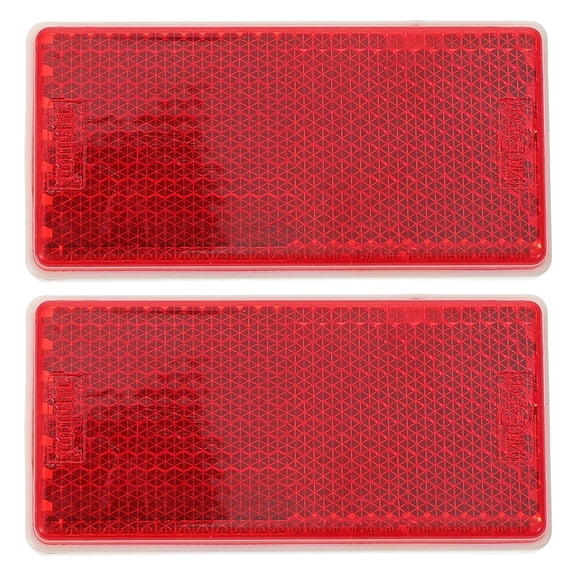 Phenofice 2Pcs Plastic Red Road Reflectors for Trailer Motorcycle and Car Enhanced Visibility