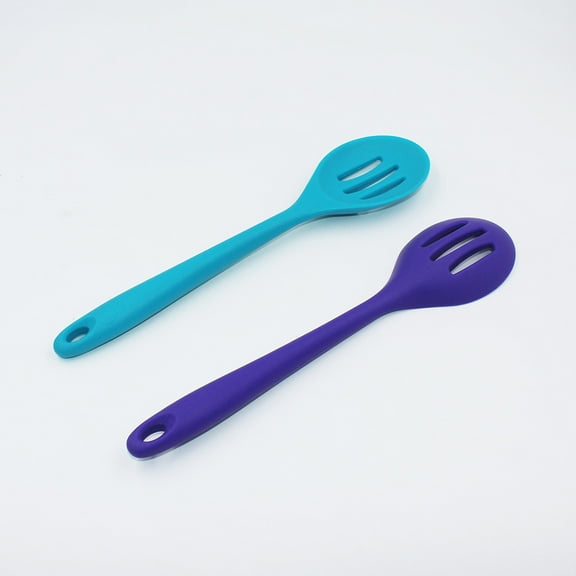 Phenofice 2-Pack Silicone Slotted Cooking Spoons with Hanging Hole, Kitchen Utensils for Home and Restaurant Use