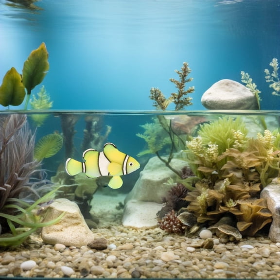 Phenofice 2Pcs Silicone Floating Clownfish Fish Tank Ornament Realistic Yellow Aquarium Decor