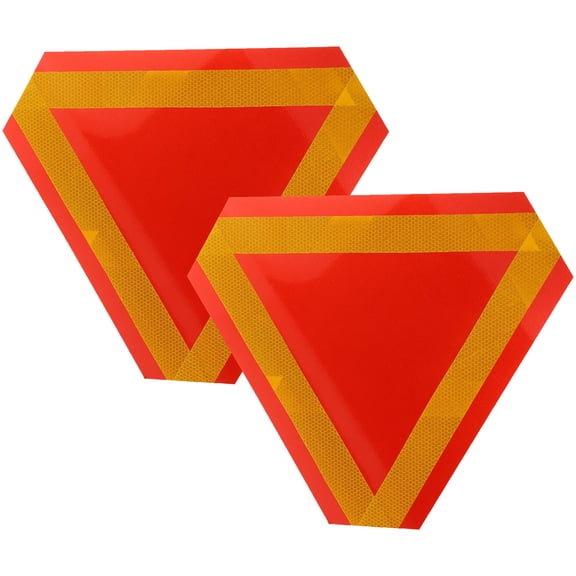 Phenofice 2Pcs Slow Moving Car Reflective Triangle Sign Weather Resistant Aluminum