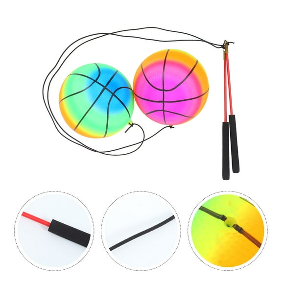 Phenofice 2Sets Round Exercise Ball with Pole for Core Strength Training PVC Shoulder Joints Exercise Equipment