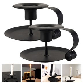 Phenofice 2pcs Creative Candle Stick Holders Retro Metal Simple Candlestick Holders Candlelight Stands
