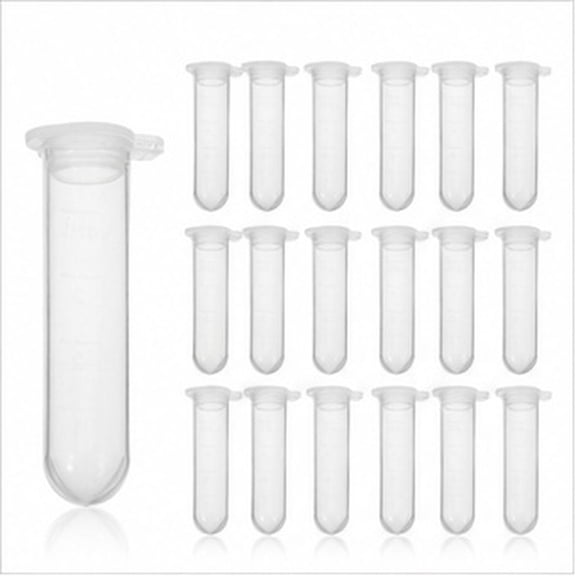 Phenofice 300Pcs Transparent Sample Tubes with Caps and Graduated Markings for Lab Work