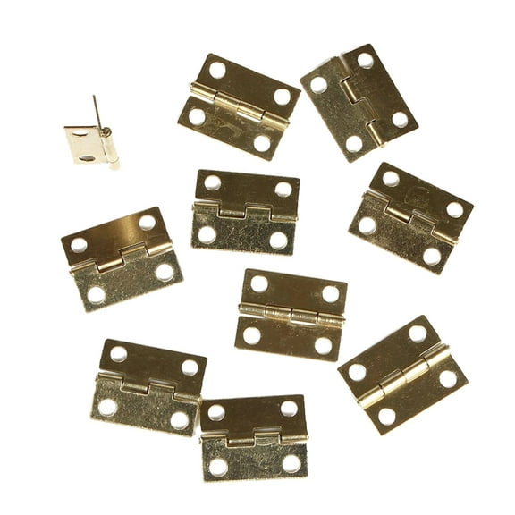 Phenofice 30Pcs Miniature Hinge Golden Steel for Craft Projects Small Hinges 18Mm 15Mm