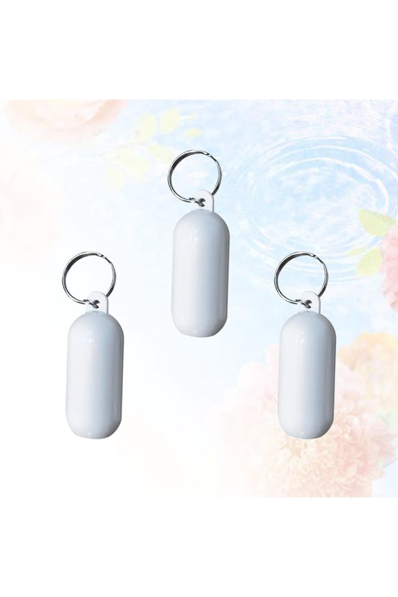 3Pcs Boat Key Chain Float with Floating Function White ABS for Marine Use