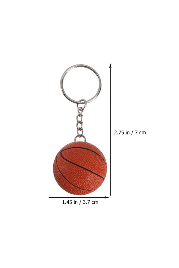 3-Pack Plastic Basketball Keychains Sports-Themed Accessories for Backpacks, Belts, Lanyards, Gym Gear