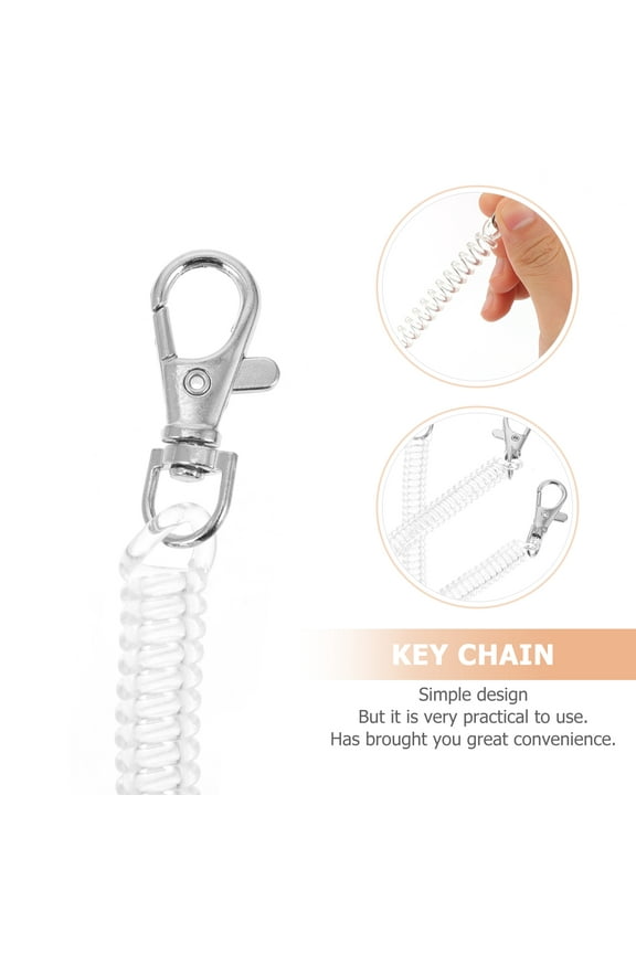 3Pcs Plastic Wrist Coil Key Chain Simple Design Anti-lost Keyring for General Users