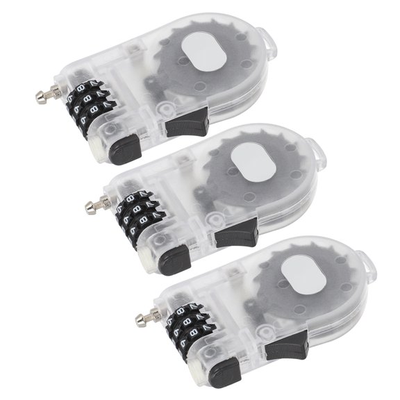 Phenofice 3Pcs Snowboard Lock Plastic Cable Lock for Bike and Ski Gear Security with Password Code