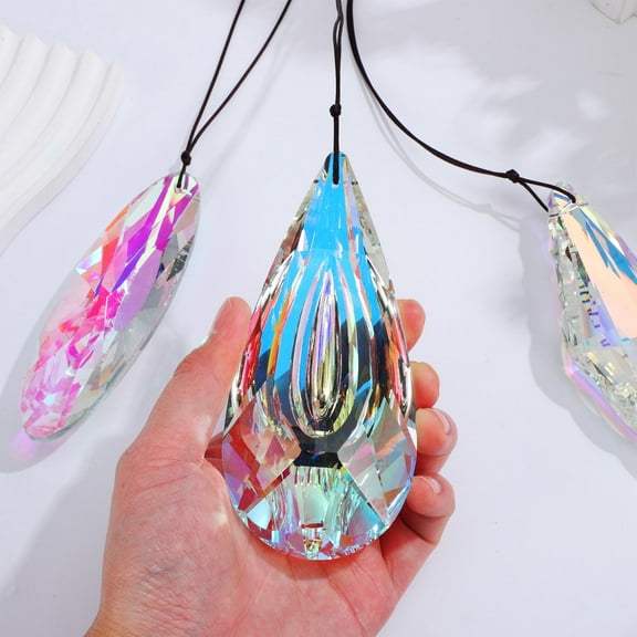 Phenofice 3Pcs Sun Catcher Pendant Assorted Color Multi for Light Reflection 4.72X2.36X0.98in