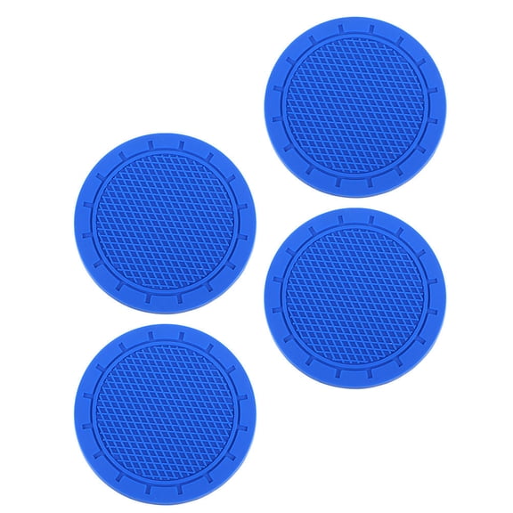 Phenofice 4 Pcs Auto Cup Coasters PVC Blue for Truck Cup Holder Coasters and Car Owners