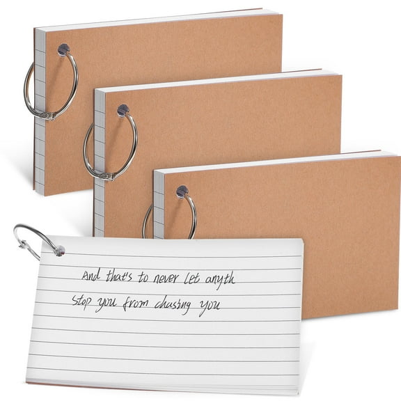 Phenofice 4-Pack Index Cards with Holes, Paper Note Cards for Studying and Organizing, Compact Size for Easy Use