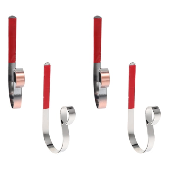 Phenofice 4PCS Metal Mantel Stocking Holder Hooks Zinc Alloy Christmas Hangers for Home Decor and Holiday Decoration