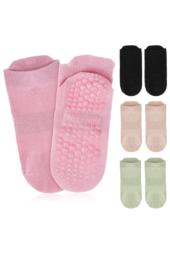 4Pairs Comfortable Antislip Socks for Women Ankle Support during Indoor Exercise 11.8x3.1x0.4in