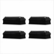 Phenofice Party Coffin Box with Lid, Black PVC, Lightweight and Durable, Fun Decoration, 4Pcs