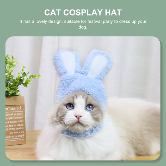 Phenofice 4-Pack Cat Cosplay Hats, Plush Ears Pet Headwear, Colorful Costume Accessories for Cats, Kittens, Small Dogs