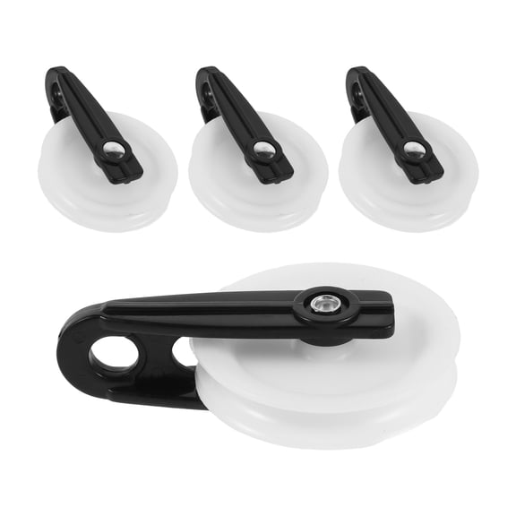 Phenofice 4Pcs Clothes Line Pulley Kit Nylon Outdoor Replacement for Laundry Drying with Smooth Large Wheel
