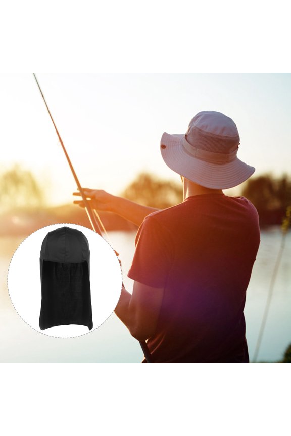 4Pcs Outdoor Sports Long Tail Turban Hat Black Cooling Breathable Sunshade Cover