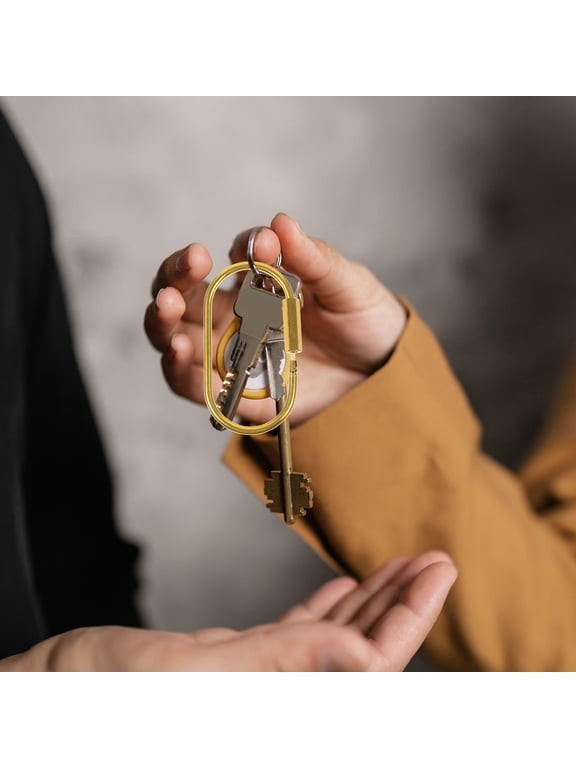 4-Pack Golden Brass Key with Flat Screw Lock Design for Secure and Key Holding