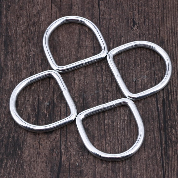 Phenofice Tie Down Lashing Rings D Ring Anchors for Ropes and Straps, Plated Silver, 4Pcs
