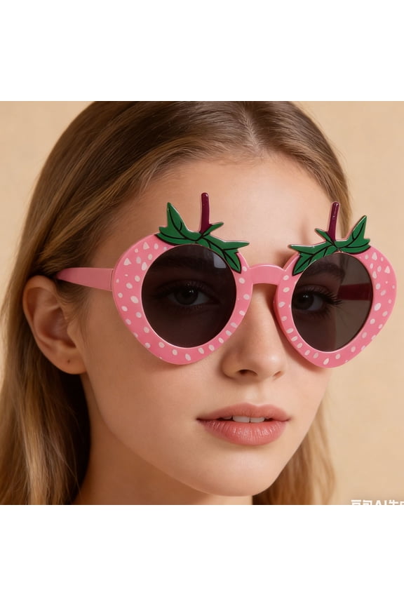 4Pcs Novelty Strawberry Shape Sunglasses Fun Fruit Glasses for Festival Birthday Accessories