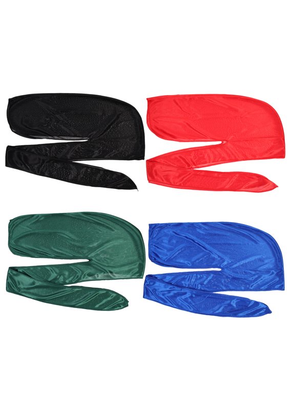 4Pcs Stylish Do Rag for Men Long Tail Head Wrap with Good Elastic Performance