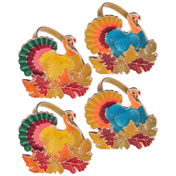 Phenofice Orange Metal Turkey Shape Napkin Holders 4-Piece Set