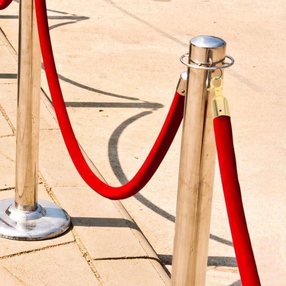 Phenofice 4-Pack Cord End Hooks with Red Velvet Cloth for Rope Safety , Stylish and Golden Finish