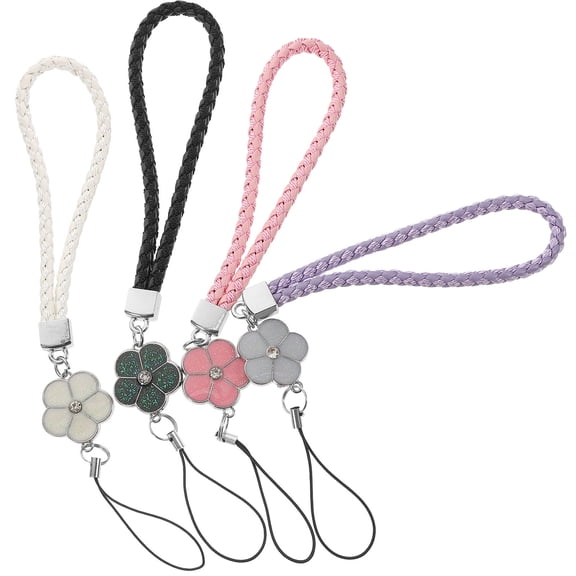 Phenofice 4-Pack PU Lanyards for Cell Phones, Cameras, Keychains - Replacement Straps