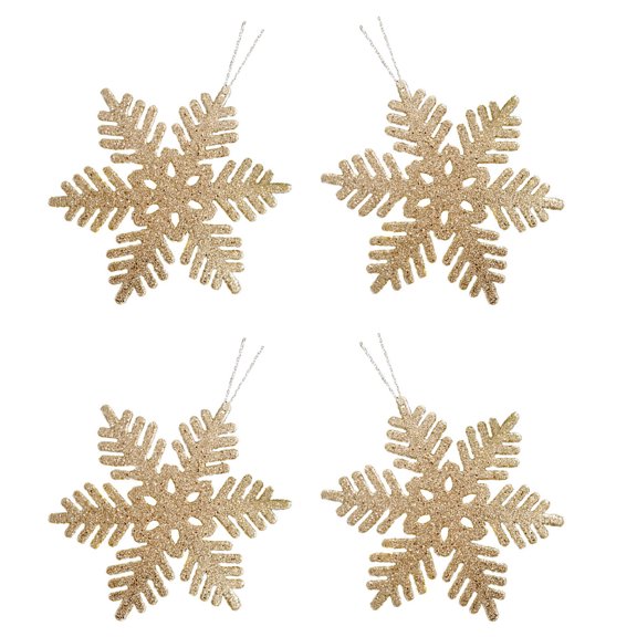 Phenofice 4pcs Snowflakes Hanging Ornaments Plastic Hanging Christmas Decor Family Party