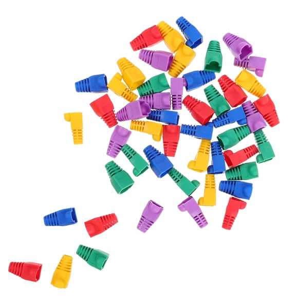 Phenofice 50Pcs Ethernet Cable Protective Caps PVC Wire Cover for Network Connector Protection and Easy Installation