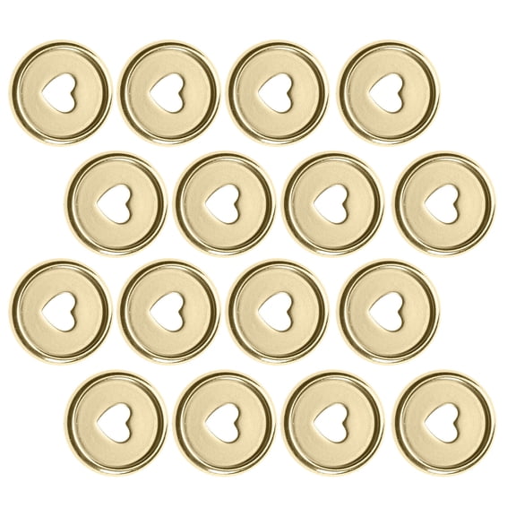 Phenofice 50Pcs Heart Planner Expander Discs Golden Plastic for Scrapbooking Discbound Notebook Accessories