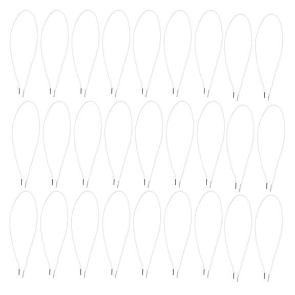 Phenofice 50 Pcs White Elastic Cord 40cm with Metal Ends, Stretch Bands for Face Masks, Sewing, Crafts & Replacement
