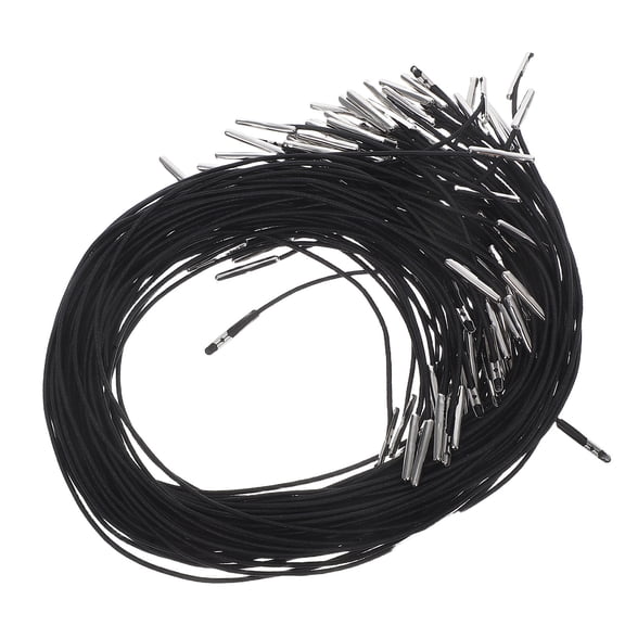 Phenofice 50pcs High Strength Elastic Rope Designed For Face Masks Black Polyester Material Outdoor Use