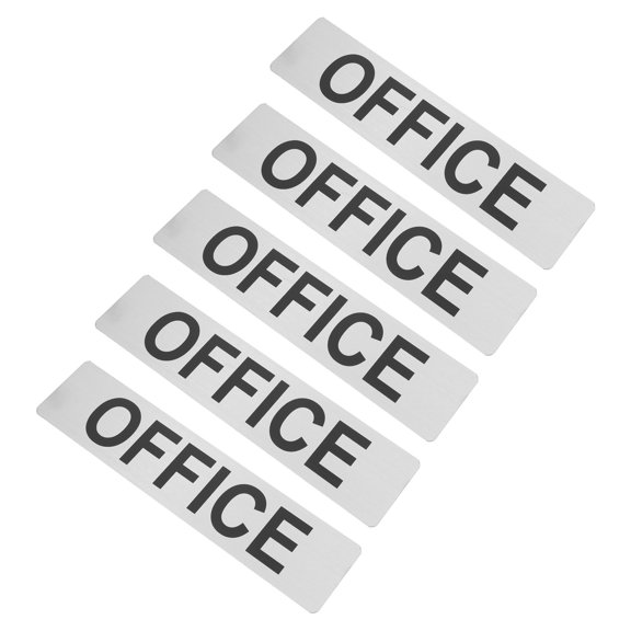 Phenofice 5Pcs Plated Silver Metal Office Sign Aluminum Alloy Plaque for Conference Room and Office Wall