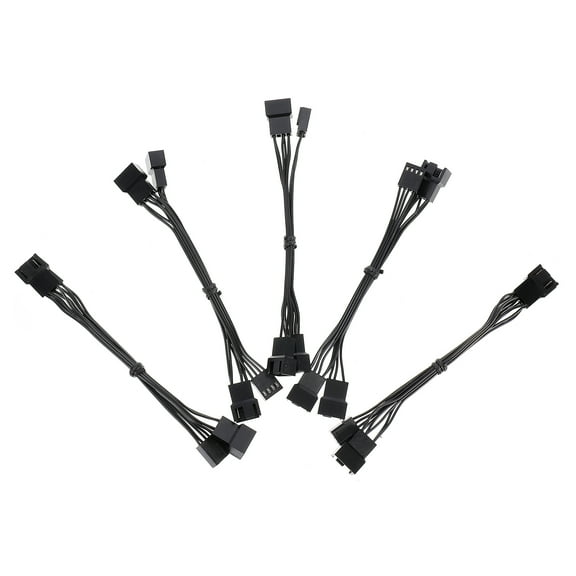 Phenofice 5Pcs Computer Case Fan Splitter Cable for PC Internal Wiring in Chassis 14.5X1.5X1CM