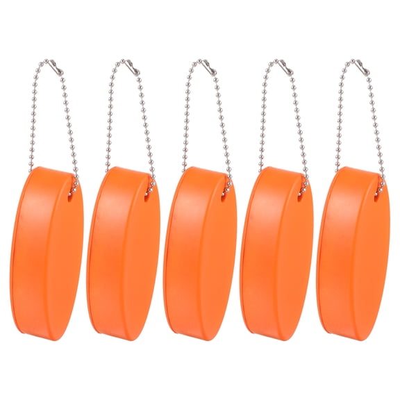 Phenofice 5Pcs Floating Keychain for Boat Keys Orange Eva Material Oval Shape Easy to Carry