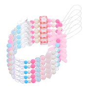 Phenofice 5-Pack Handmade Multi-Color Phone Accessories Wrist Strap Keychains for Keys and Mobile Devices