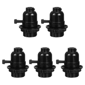 Phenofice 5-Pack Black E26 Hanging Lamp Socket Light Holder Retro Style Pendant Ceiling Fixture