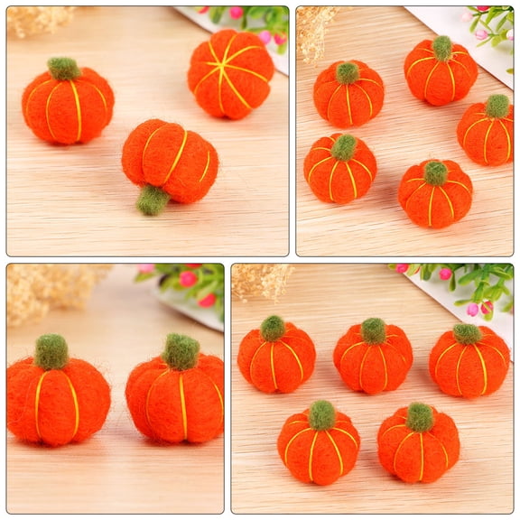 Phenofice Wool Felt Pumpkin Gar Lovely Orange Decor for Friends 6Pcs