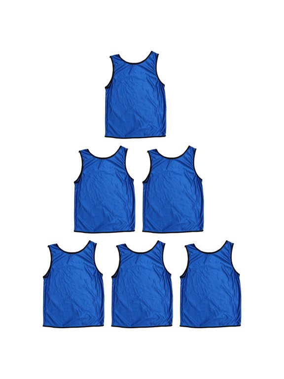 6-Pack Polyester Vests, Soft and Comfortable, Ideal for Football, Team Sports, and Group Activities