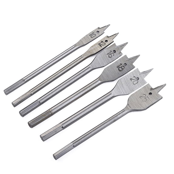 Phenofice 6Pcs Carbon Steel Paddle Bits Sets for Wood Reducing woodworking drill bit