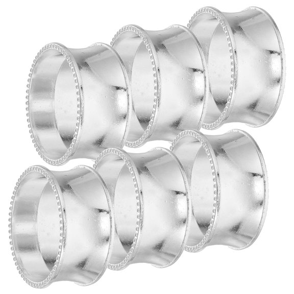 Phenofice 6Pcs Elegant Design Napkin Rings in Silver for Dining Table Accessories and Casual Dinners