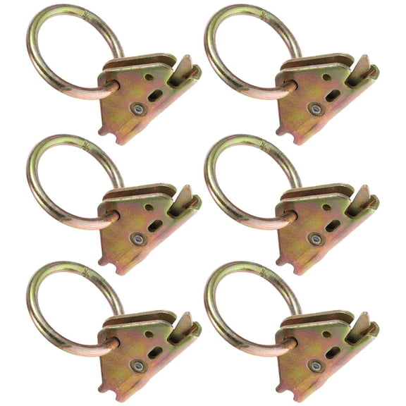 Phenofice 6Pcs Golden Surface Mount Tie Down Hooks for Trailer Cargo with Rustproof Steel Rings