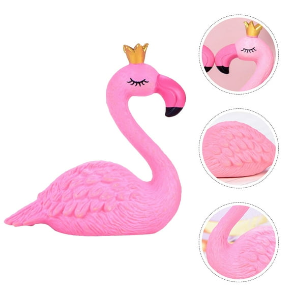 Phenofice 6Pcs Mini Flamingo Figurines in Pink for Home Decor and Collectors