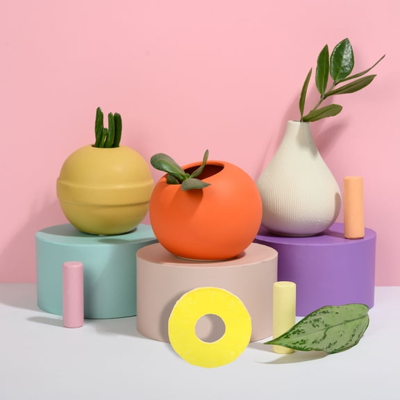 Phenofice 6Pcs Pineapple Slices Yellow Plastic for Home and Office Decoration