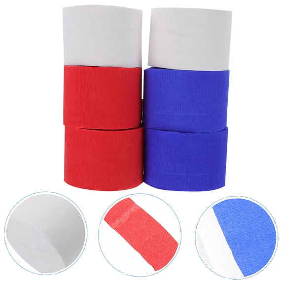 Phenofice 6Pcs Red Crepe Paper Roll Streamers for Birthday and Festival Decor