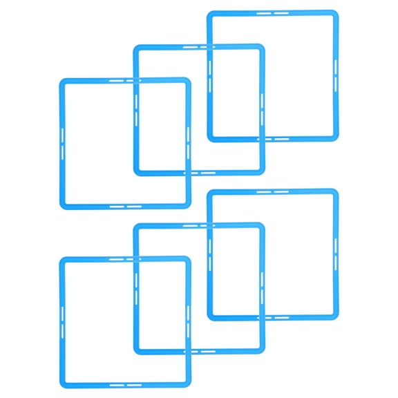 Phenofice 6Pcs Square PP Training Rings for Football Agility Training 16.85X16.85X0.27in