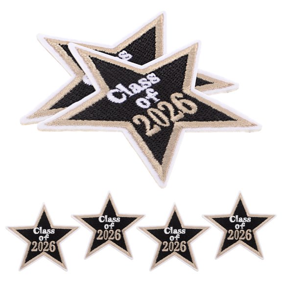 Phenofice 6Pcs Star Sew on Patches with Embroidery for Decorating Jackets Hats and Backpacks
